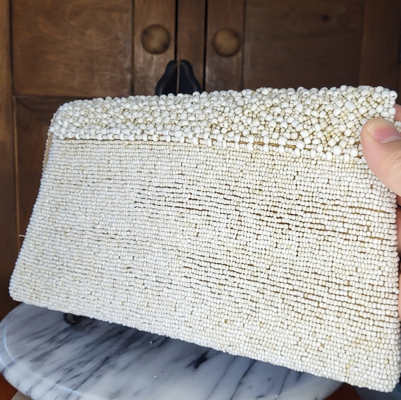 Vintage Heavy glass Bead Evening Bag - Picture 10 of 16